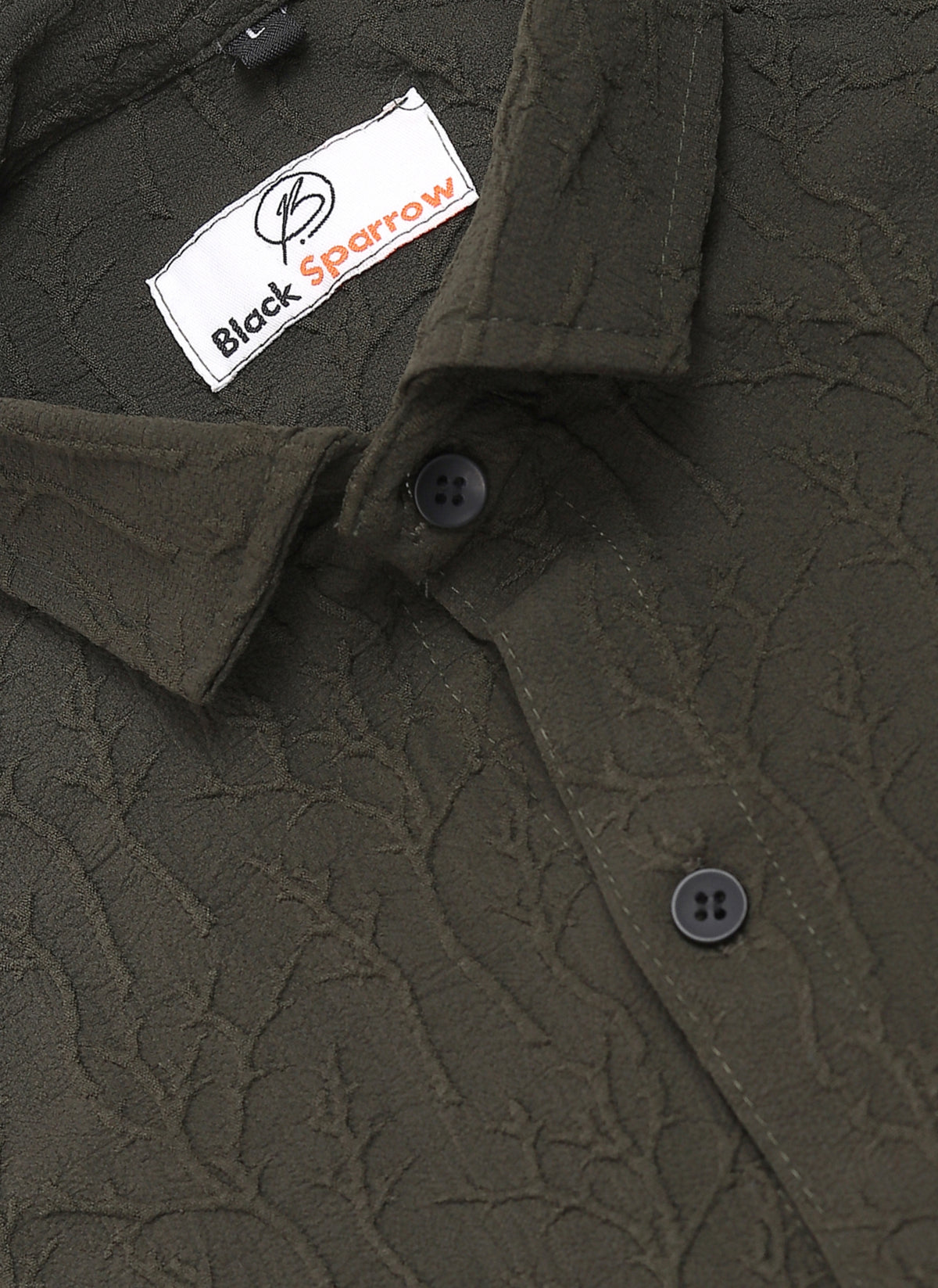 Limb Jacquard D-Green Shirt for Men | Modern Smart-Casual Button-Down Stretch Lycra Top
