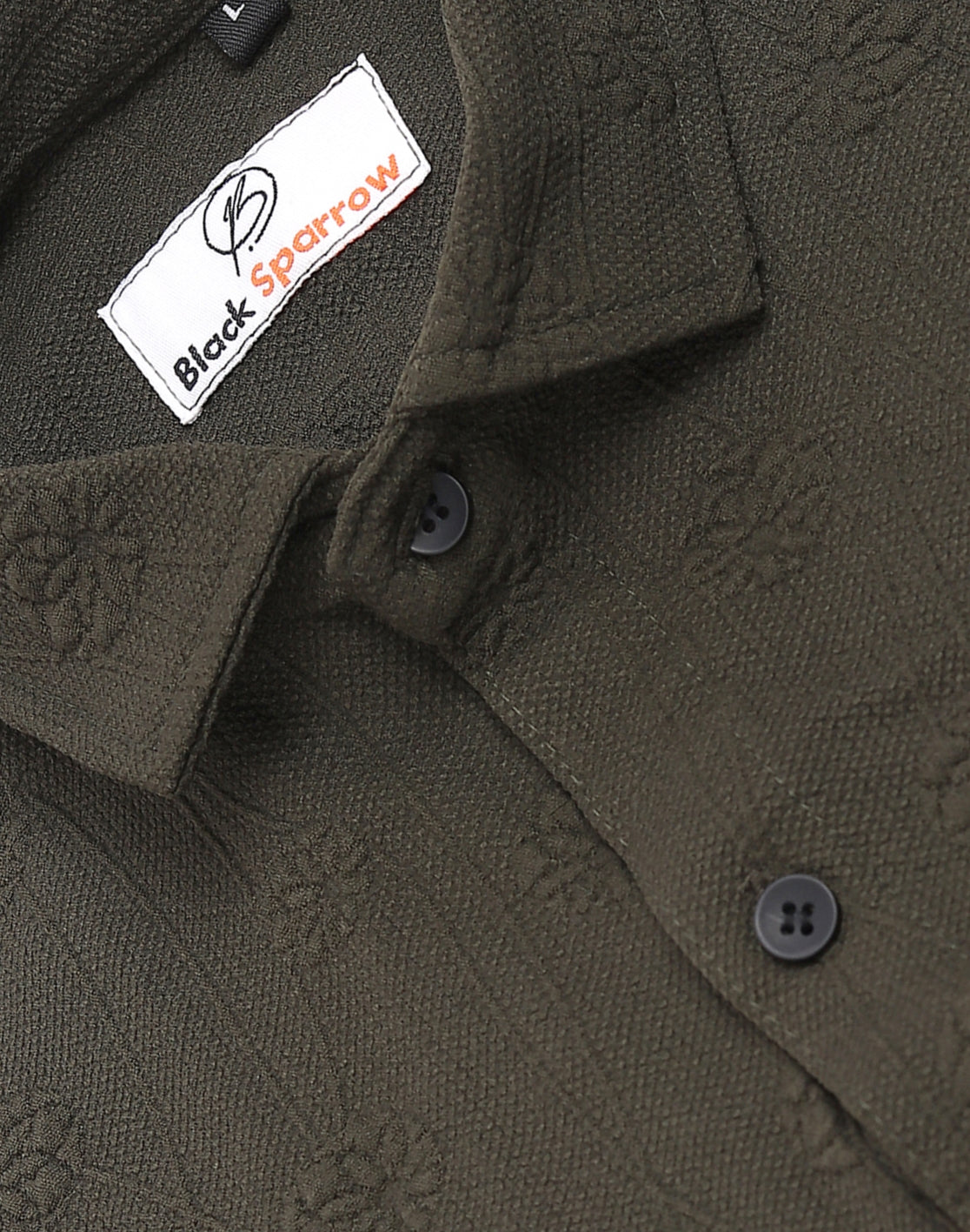 Lupine Jacquard D-Green Shirt for Men | Modern Smart-Casual Button-Down Stretch Lycra Top