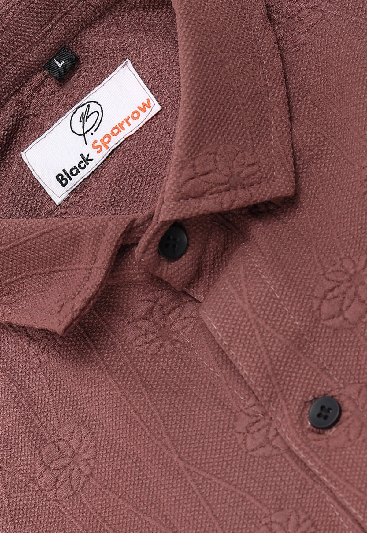 Lupine Jacquard Burgundy Shirt for Men | Modern Smart-Casual Button-Down Stretch Lycra Top