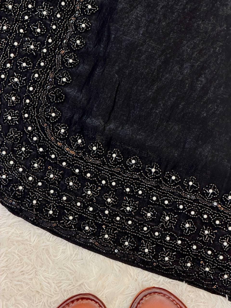 Presenting  New Designer Party Wear Look Top-Plazzo and Dupatta With Heavy Embroidery Beads Work