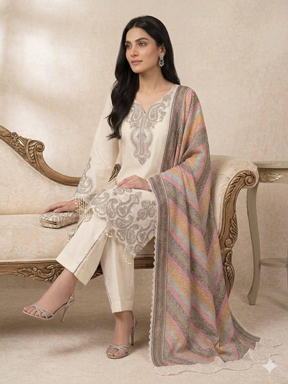 Star Georgette Sequence Embroidery Top Palazzo Set | Printed Organza Dupatta, Indian Wedding Wear