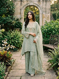 Designer Salsa Silk Sage Green Embroidery Coding & Stone Work Sharara Suit Set Custom Stitched