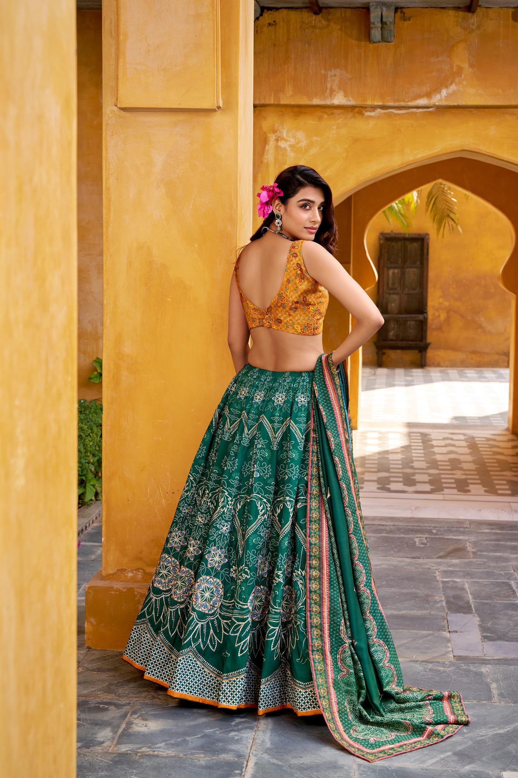 Vaishali Silk Lehenga Choli Set: Printed Designer Ethnic Wear For Weddings
