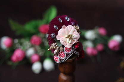 Exquisite Handcrafted Pink Lotus Deity Dress | Royal Magenta Laddu Gopal Poshak with Pearl & Sequin Border | Janmashtami Shringar