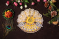 Handcrafted Kanha Ji Poshak with Elegant White Petals and Stone Work Embellishments Traditional Peacock Theme Laddu Gopal Dress
