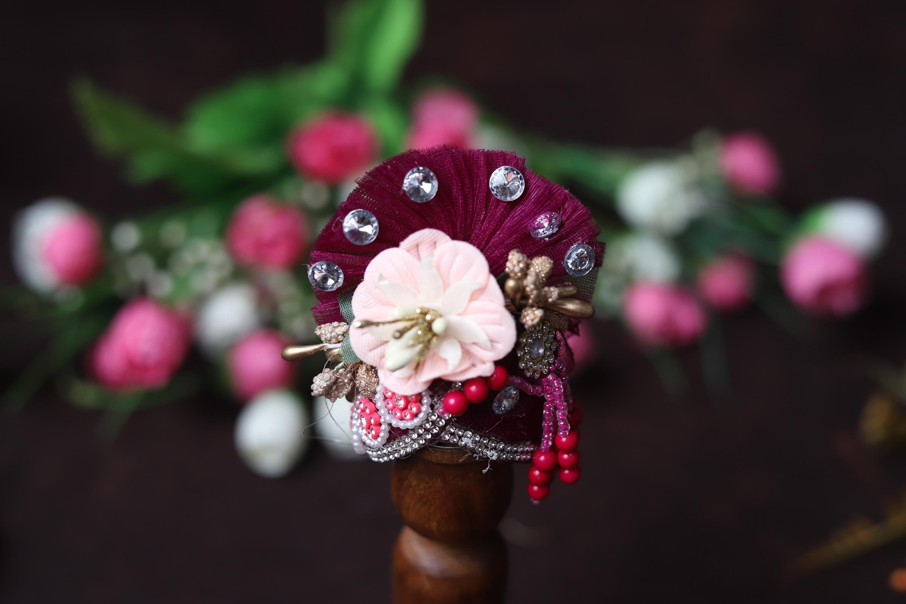 Exquisite Handcrafted Pink Lotus Deity Dress | Royal Magenta Laddu Gopal Poshak with Pearl & Sequin Border | Janmashtami Shringar