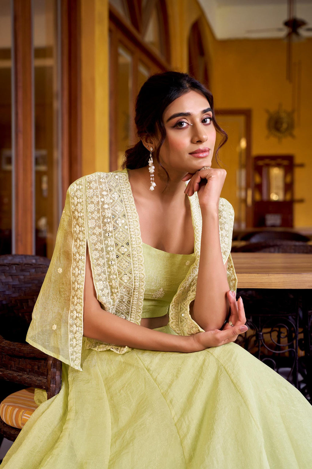 Pink 3-Piece Lehenga Choli with Koti & Sequin Embroidery