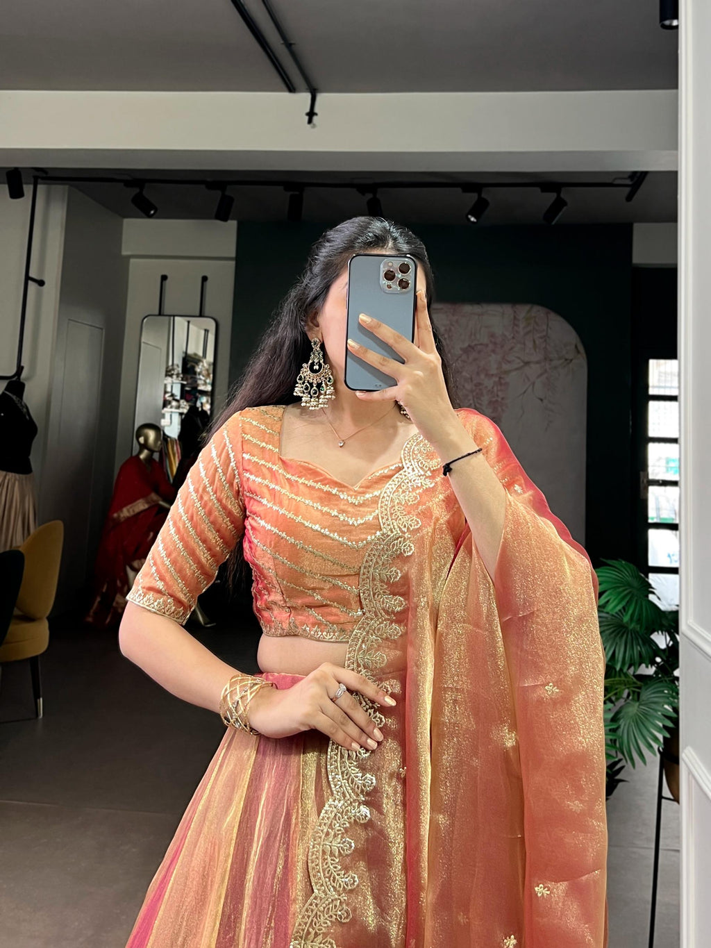 Carika Silk Lehenga Choli Set: Sequins Embroidery, Festive Elegance