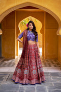 Elegant Printed Vaishali Silk Lehenga Choli Zyana | Indian Festive Wear Wedding Bridesmaid Ghagra Choli | Ready To Wear Stitched Skirt