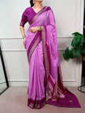 Mysore Crepe Silk Saree with Zari Weaving