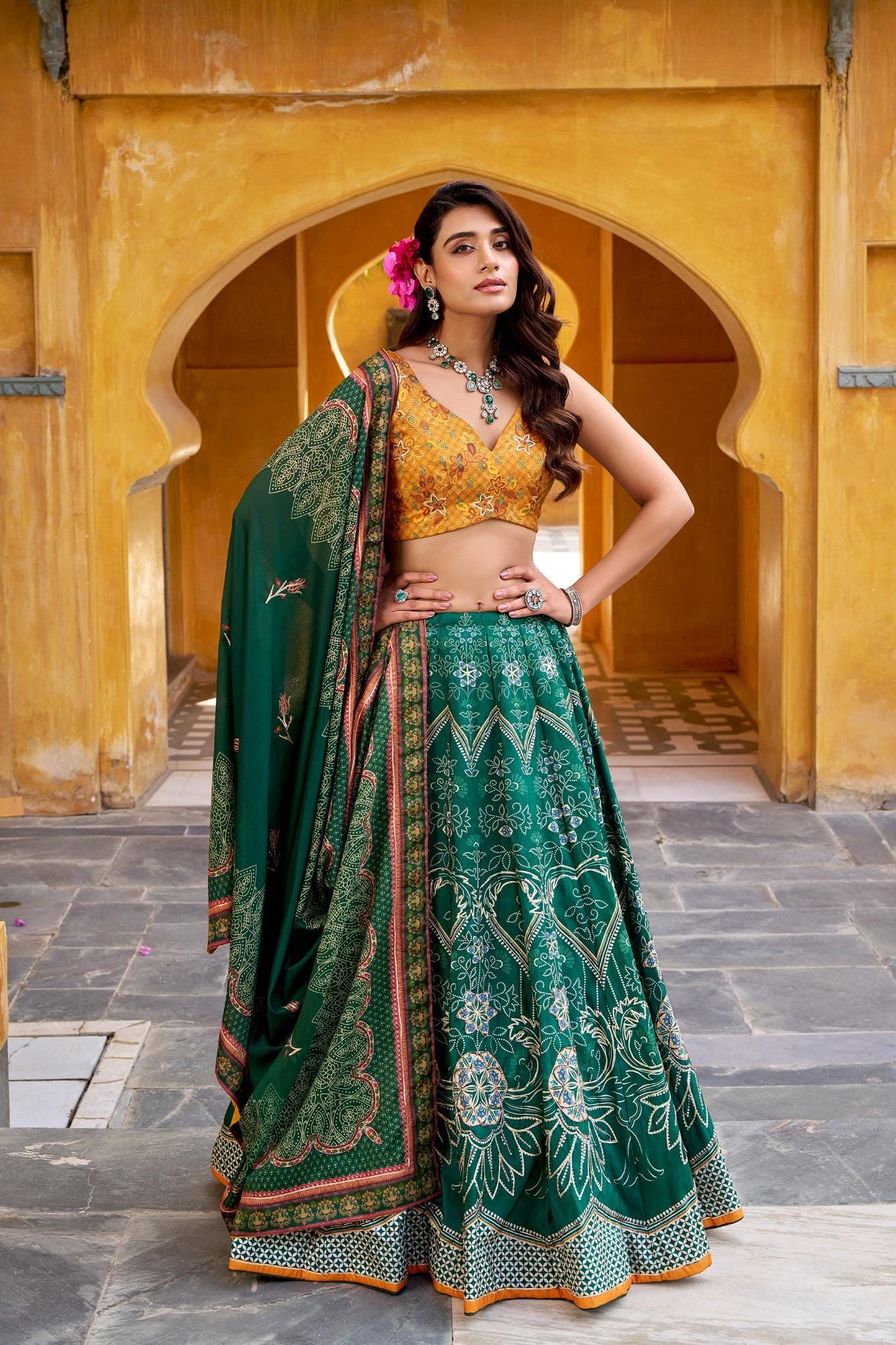 Vaishali Silk Lehenga Choli Set: Printed Designer Ethnic Wear For Weddings