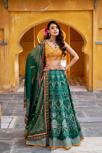 Vaishali Silk Lehenga Choli Set: Printed Designer Ethnic Wear For Weddings