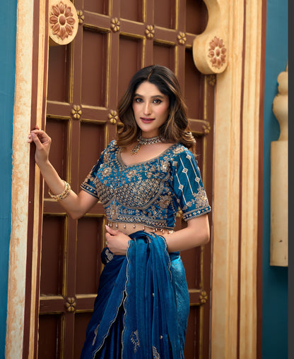 GULABO Viscose Rayon Embroidered Blouse - Mor Peach