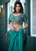 GULABO Viscose Rayon Embroidered Blouse - Rama