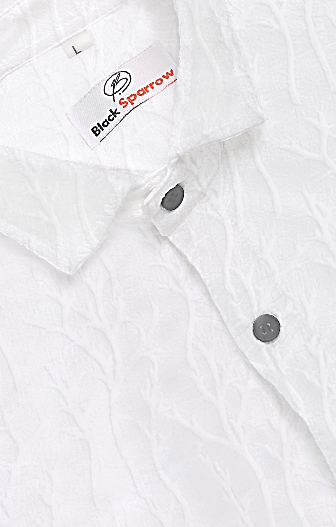 Limb Jacquard White Shirt for Men | Modern Smart-Casual Button-Down Stretch Lycra Top