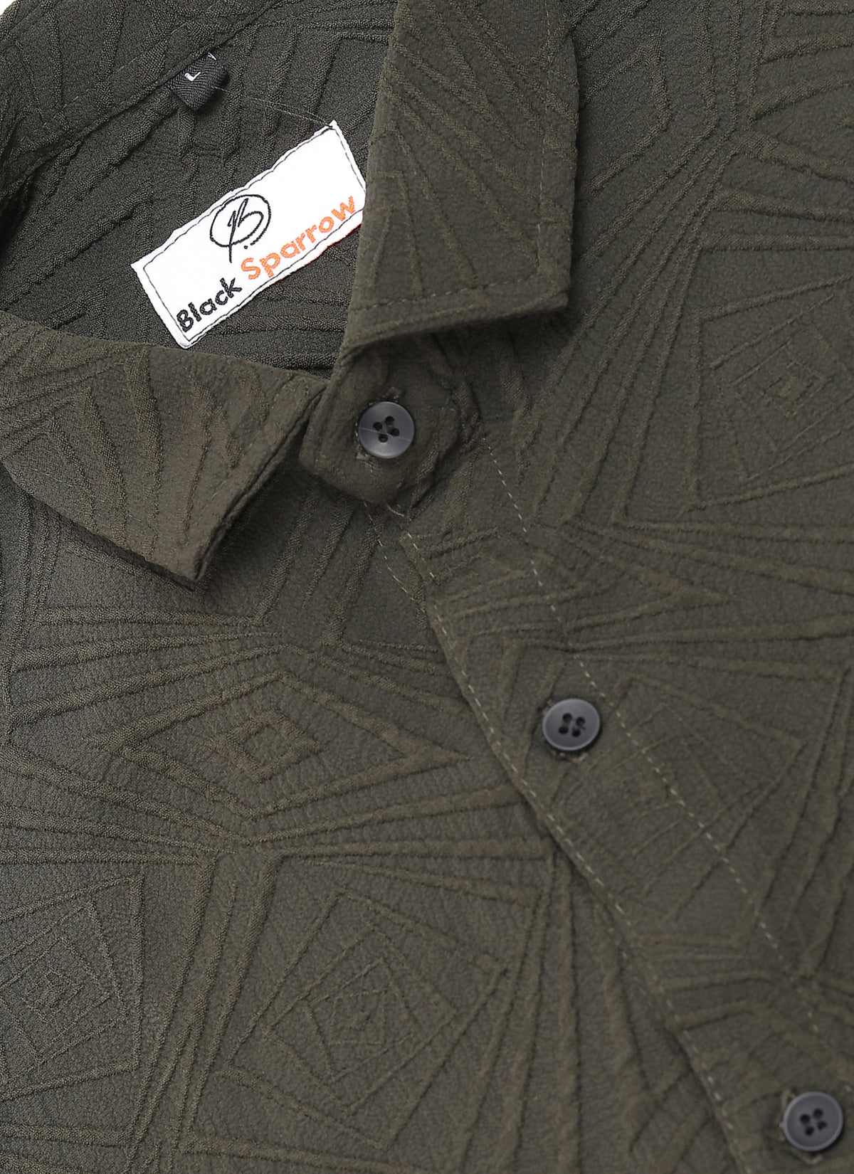 Ellipse Jacquard D-Green Shirt for Men | Modern Smart-Casual Button-Down Stretch Lycra Top