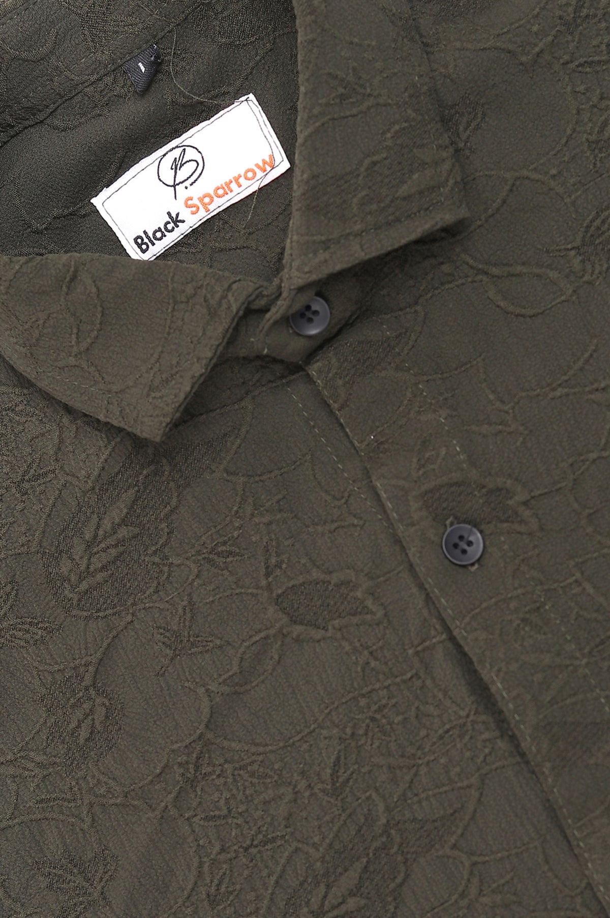 Abstract Jacquard D-Green Shirt for Men | Modern Smart-Casual Button-Down Stretch Lycra Top