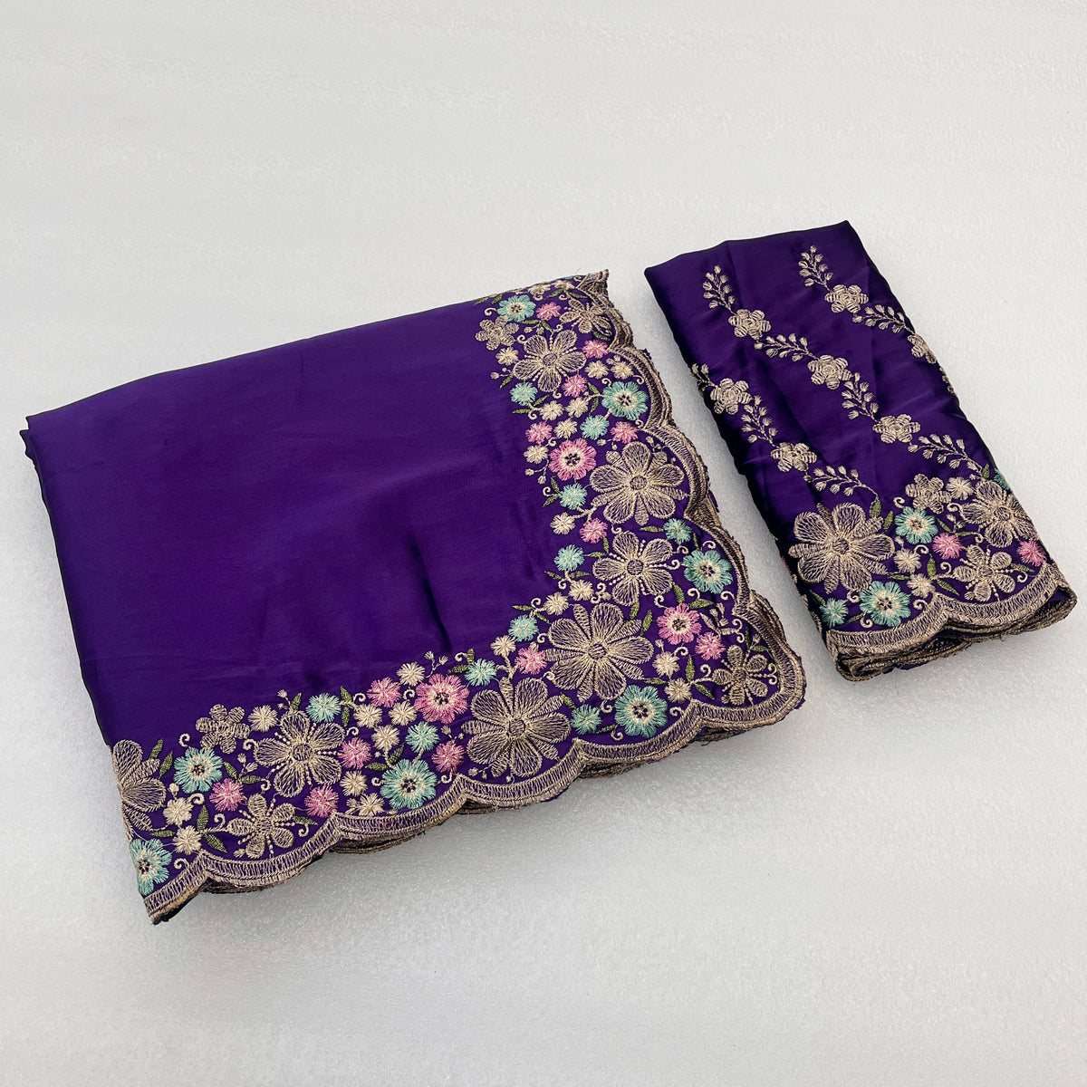 KHUSHI Georgette Digital Floral Printed Saree - Jamli