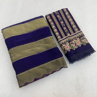 NAYANTARA Satin Embellished Embroidered Saree - Jamli