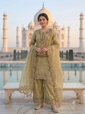 Designer Olive Green Embroidered Salwar Set with Dupatta | Wedding Party Wear Custom Stitched