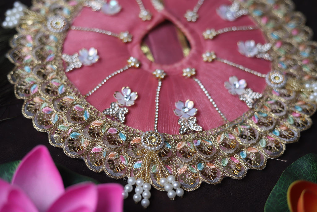 Pink Laddu Gopal Dress with Pearl Work | Heavy Designer Bal Gopal Festive Poshak Handcrafted Pink Laddu Gopal Poshak