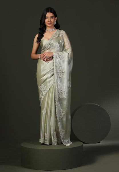 Gray Chiffon Silk Saree