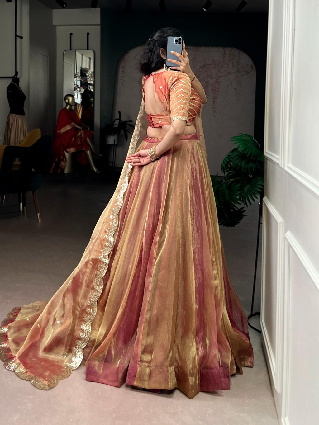 Carika Silk Lehenga Choli Set: Sequins Embroidery, Festive Elegance