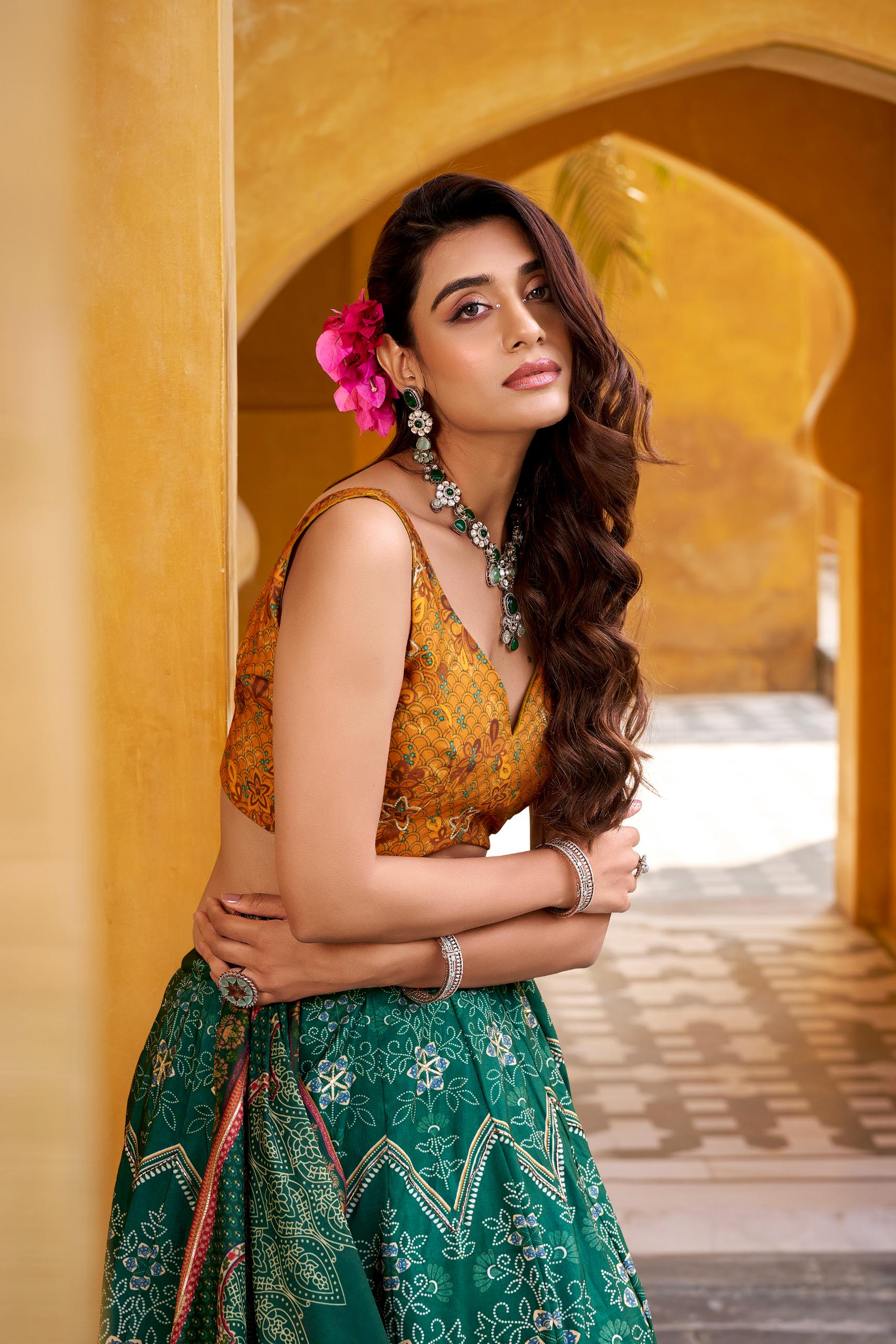 Vaishali Silk Lehenga Choli Set: Printed Designer Ethnic Wear For Weddings