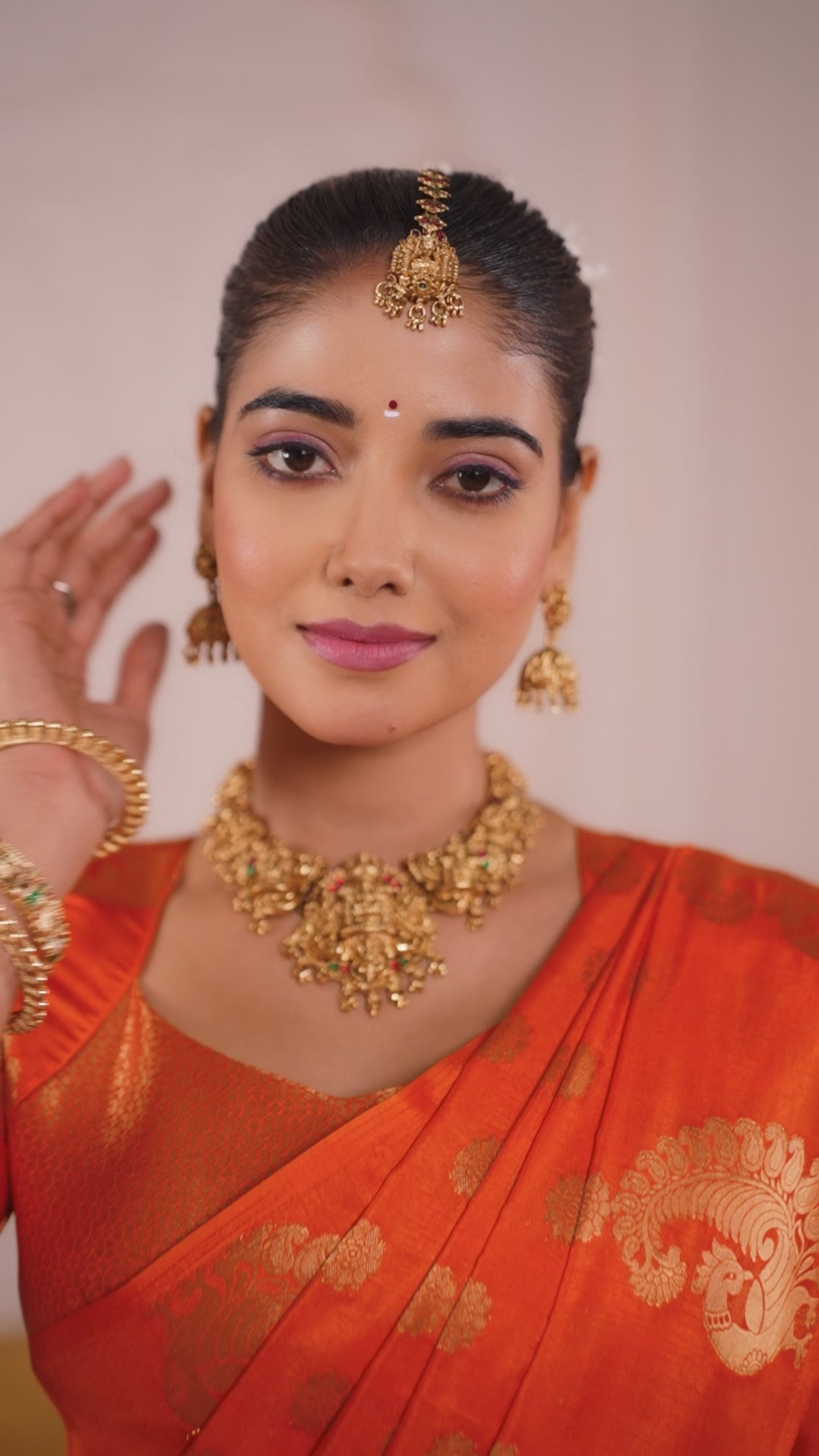 Firozi Green Pure Lichi Silk Saree — South Indian Style